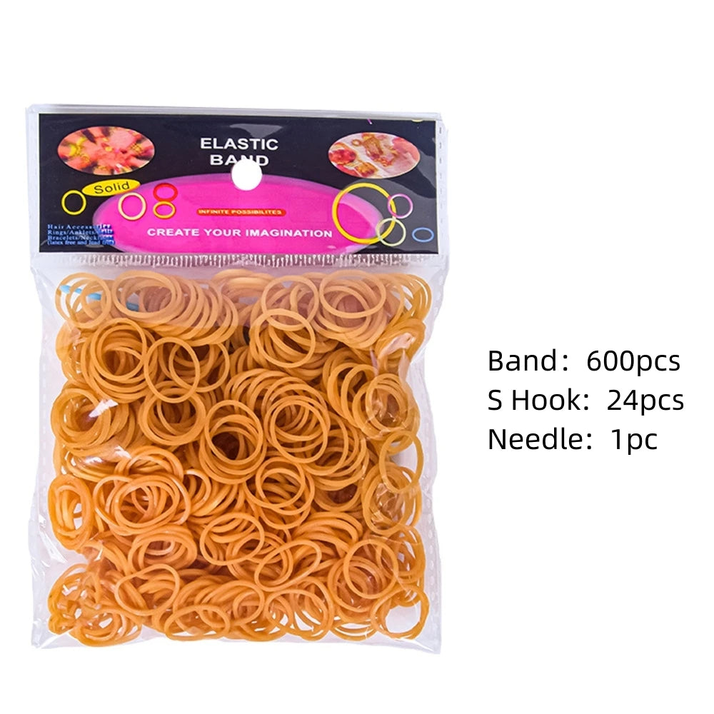 Loom Rubber Bands Bracelet Making Kids Elastic Weaving Lacing DIY