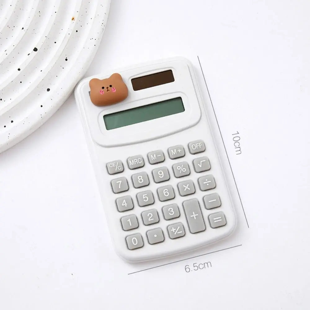 Cartoon Cute Calculator Fashion Mini Portable Small Calculator Portable Office Computer for Primary School Students Oasis Select white bear