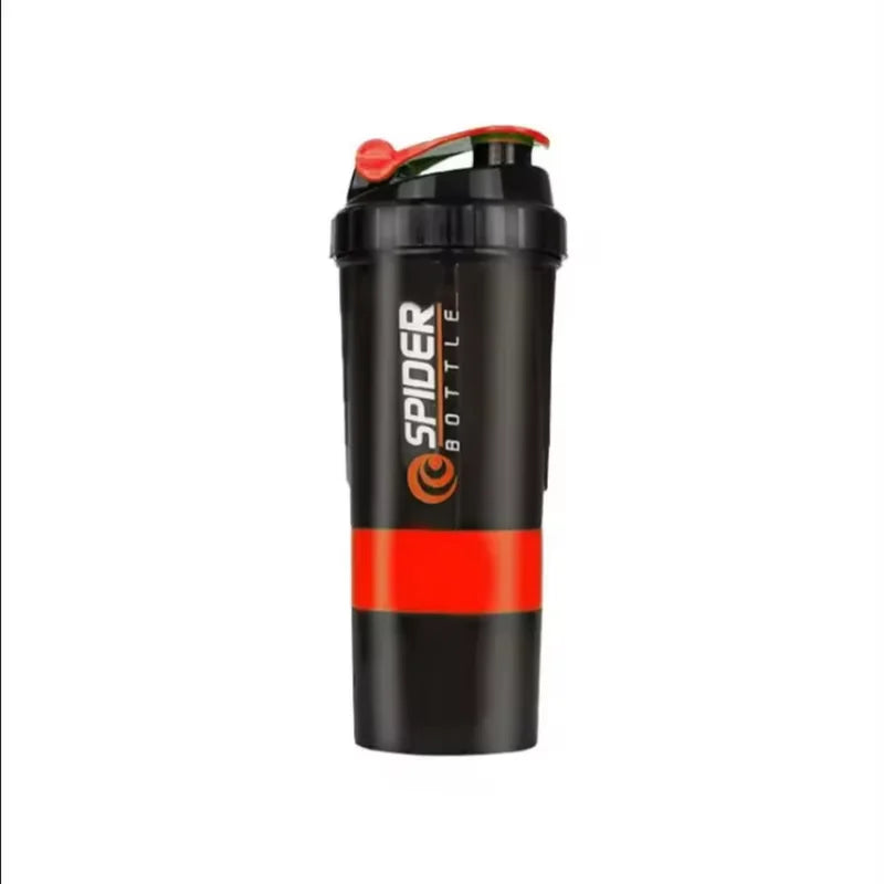 3 Layers Shaker Protein Bottle Powder Shake Cup Water Bottle Plastic Mixing Cup Body Building Exercise Bottle Oasis Select Light Grey 501-600ml