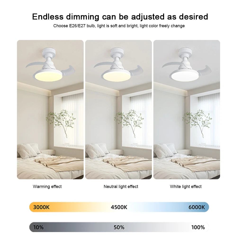 Invisible Leaf Ceiling Fan with LED Light & Remote Control LED Ceiling Fan Oasis Select