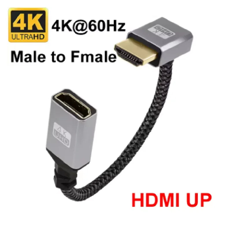 0.2m 4K 60Hz Mini HDMI to HDMI-Compatible Extension Cable 4k Mini HDMI left right Male To Female Extender Wire Cord For Camera Oasis Select Up
