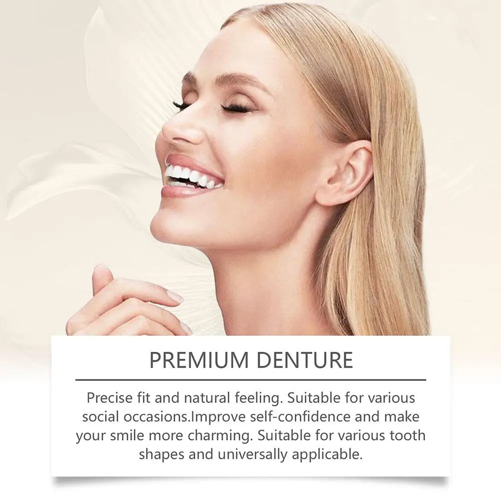New Teeth Silicone Kit Reusable Orthodontic Appliances Upper Lower Fake Teeth Soft Decorative Comfortable Realistic Denture Set Oasis Select
