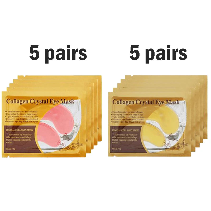 BIOAOUA Gold Collagen Eye Masks – Firm, Moisturize & De-Puff Eye Mask Patches Oasis Select Each 5 pairs
