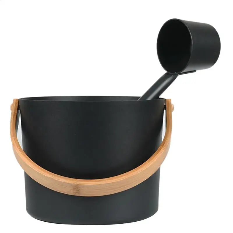 Sauna Bucket Hotel Portable Tool Luxurious Sauna Bucket Long Handle Spoon Bathroom Practical For Shower Bath Accessories Oasis Select