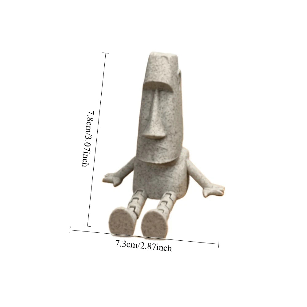 3D Printed Articulated Statue Easter Island Activity Joint Doll Fun Desktop Decoration Home Office Decoration Unique Ornament Oasis Select
