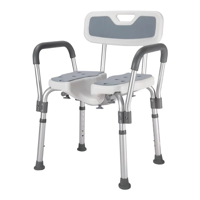 Solid Elderly bathroom bath chair Japanese armrest pregnant woman bath stool with armrest toilet non-slip disabled shower chair Oasis Select YC5213B-Cold pad
