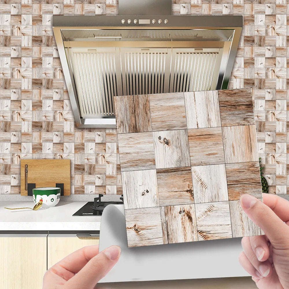 Imitation wood grain texture tiles pasted antique self-adhesive tiles pasted retro wall stickers can be removed Oasis Select WDT016 10cm x 10cm 20pcs