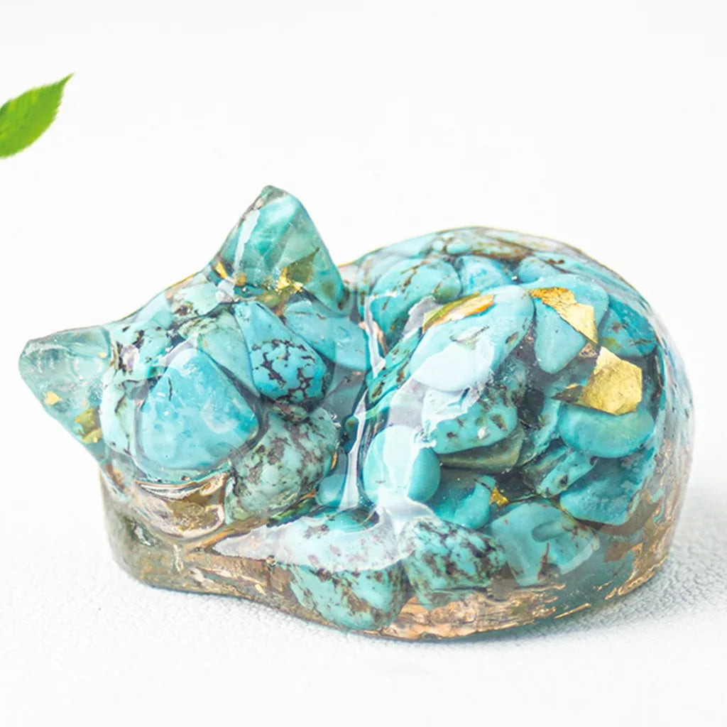 Shaped Decoration Compact Sleeping Figurine Resin Statue Modern Animal Decorative Figurine For Bedroom Study Home Oasis Select Blue Green