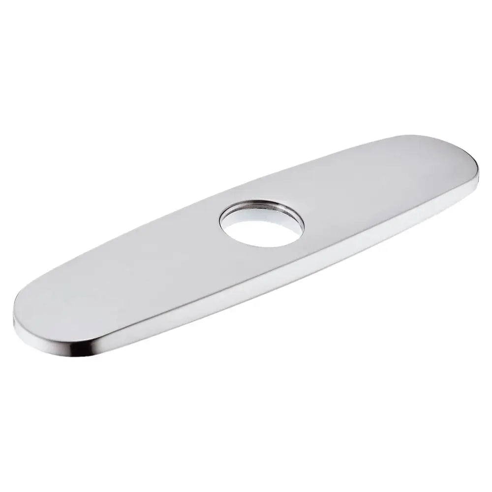 1PC Faucet Plate Hole Tap Cover Deck Plate Stainless Steel Bathroom Kitchen Sink For Most Single Hole Faucet Decorative Panel Oasis Select 10inchChrome
