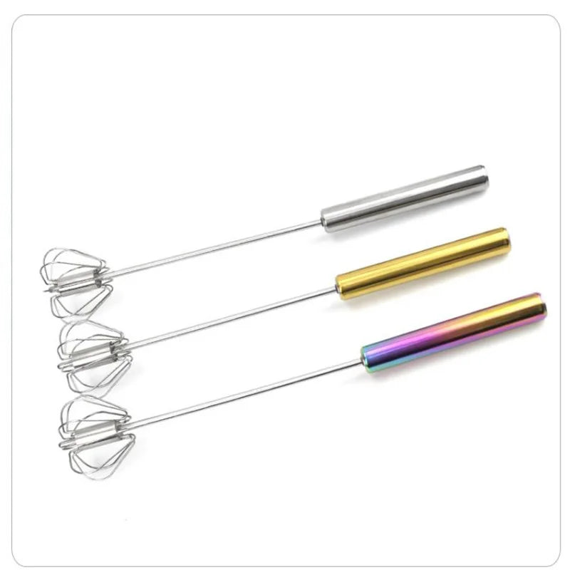 Semi Automatic Mixer Whisk Egg Beater Stainless Steel Manual Hand Mixer Self-Turning Cream Utensils Kitchen Mixer Egg Tools Oasis Select