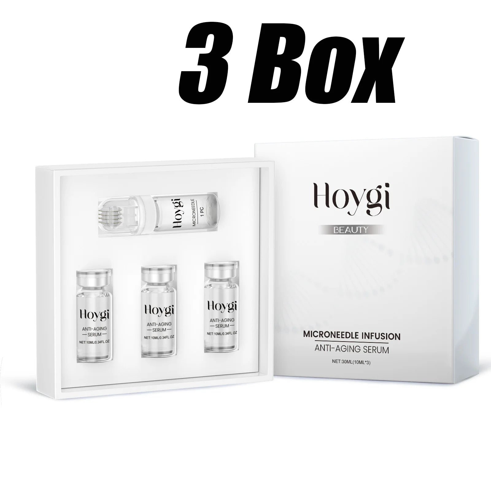 Hyaluronic Acid Essence Skin Care Roller Set Tightening Massage Facial Skin Smoothing Nourishing Improve Rough & Matte Skin Oasis Select 3 Boxed