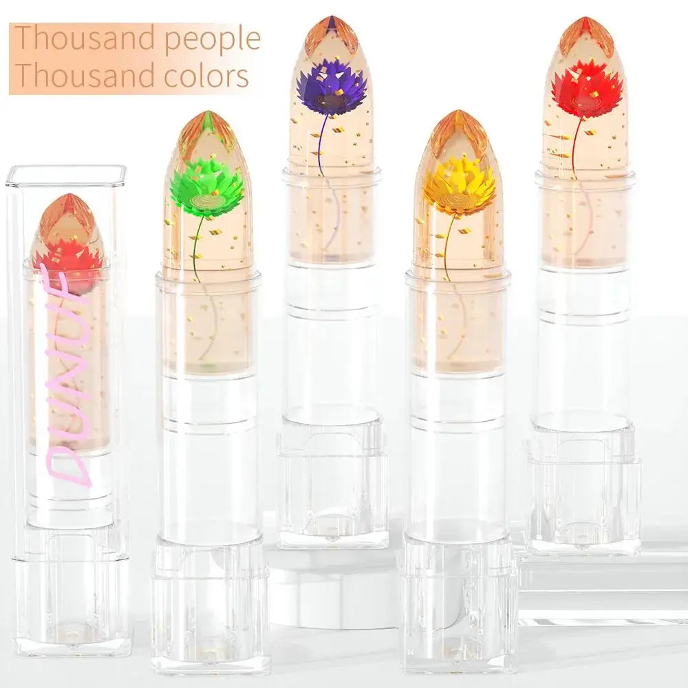 DUNUF Blooming Jelly Lipstick Set – Gold Foil Color Changing 3pc