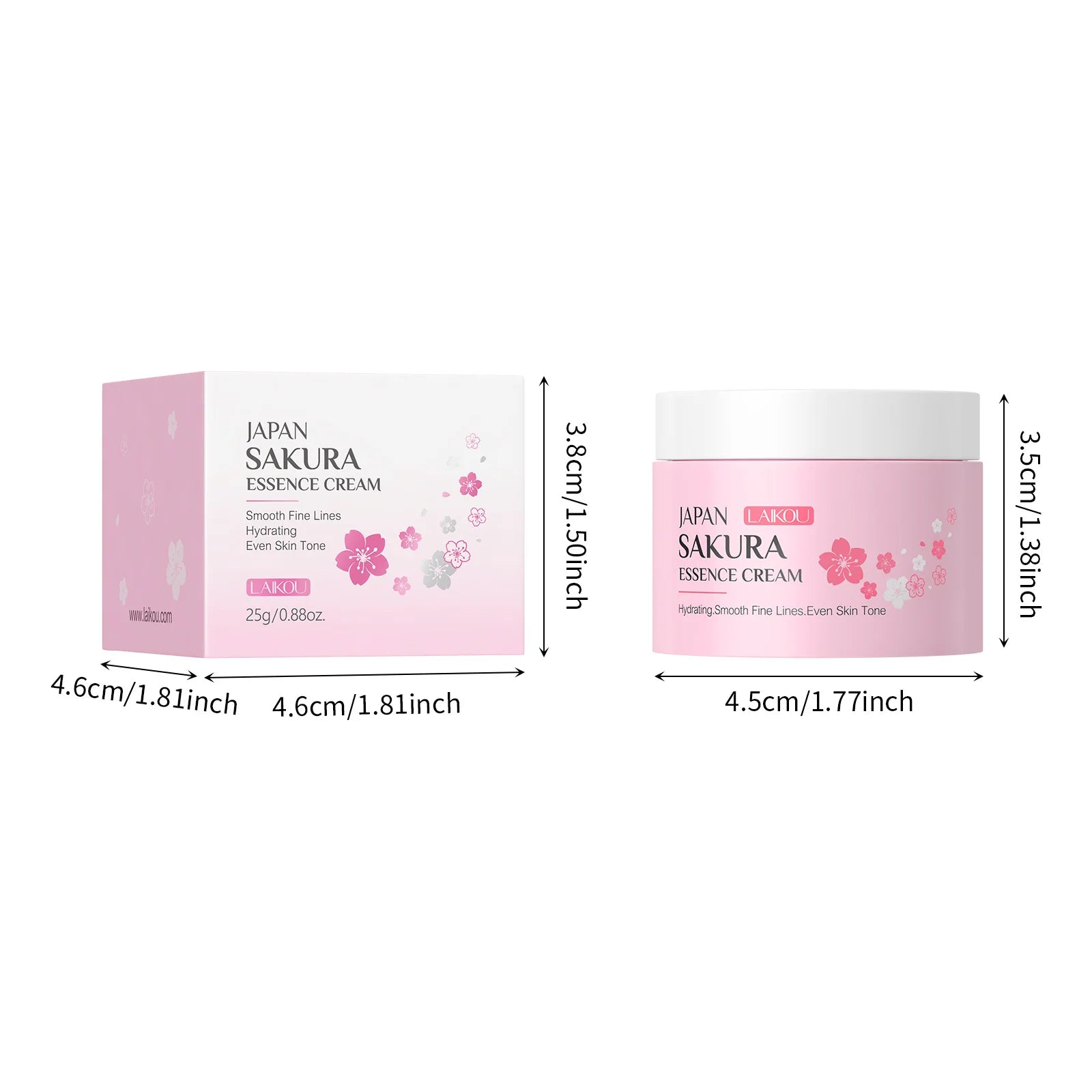 LAIKOU Japan Sakura Essence Face Cream Hydrating Moisturizing Smooth Fine Lines Even Skin Tone Skin Care 25g / 60g Oasis Select 25g
