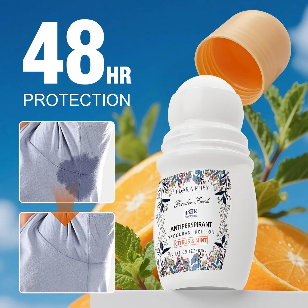 50ml Roll On Deodorant Whole Body Anti Sweat Deodorant Roller Ball Balm Refreshing Fragrance Underarm Armpit Body Remove Odor Oasis Select