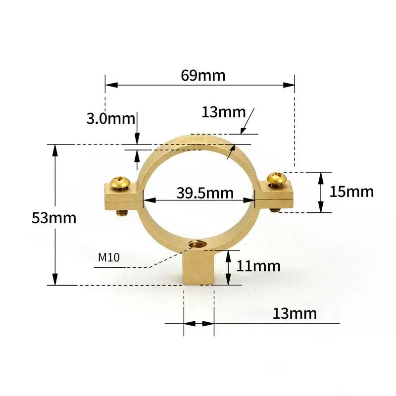 1 Pc 15/22/28/35/40MM Fit OD Tube Brass M10 Pipe Clamp Bracket Support Hanger Fixed Plumbing Water Replacement Parts Oasis Select 40mm