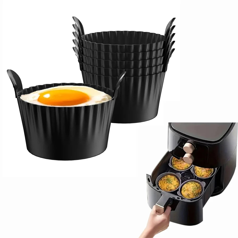 Silicone Air Fryer Egg Poacher Silicone Cupcake Baking Cups Ramekins For Air Fryer Ovens Air Fryer Silicone Basket Oasis Select