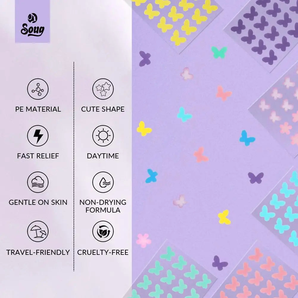 Cute Butterfly Heart Star Acne Pimple Patches – 120-420 Count Acne Pimple Patches Oasis Select