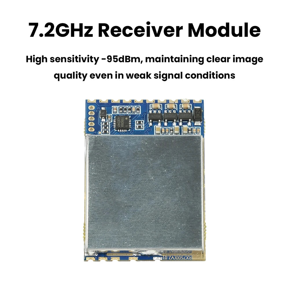 RX7500 6000-7500MHz Wireless Video Receiving Module 7.2GHz VRX with RSSI Output Analog Voltage Signal for Monitoring System Oasis Select