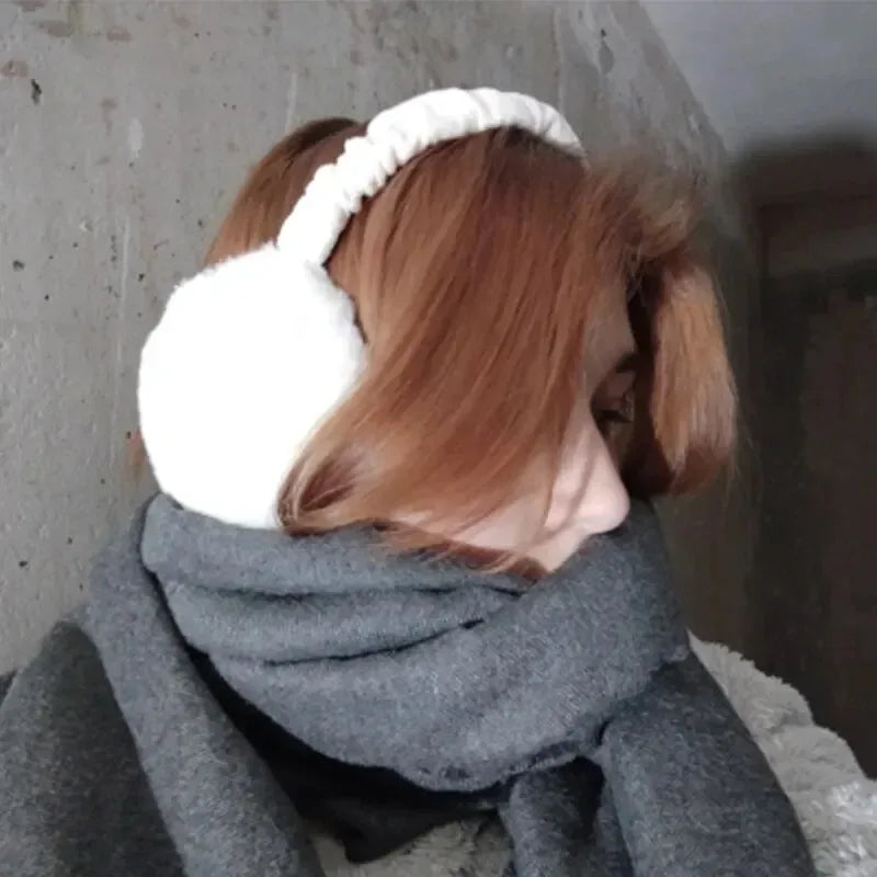 1/2/3/4pcs Solid Color Soft Plush Ear Warmer Winter Warm Earmuffs Fashion Ear Cover Outdoor Protection Ear-Muffs Folding Earflap Oasis Select