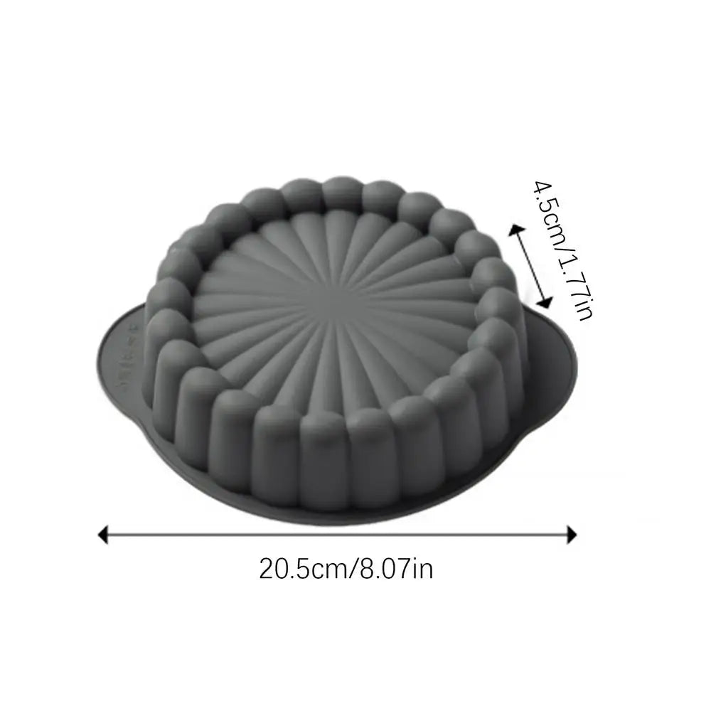 Flower Silicone Mold Round Sunflower Baking Molds Reusable Flower Baking Trays Large Cake Baking Pans for Valentine's Day Oasis Select dot edge