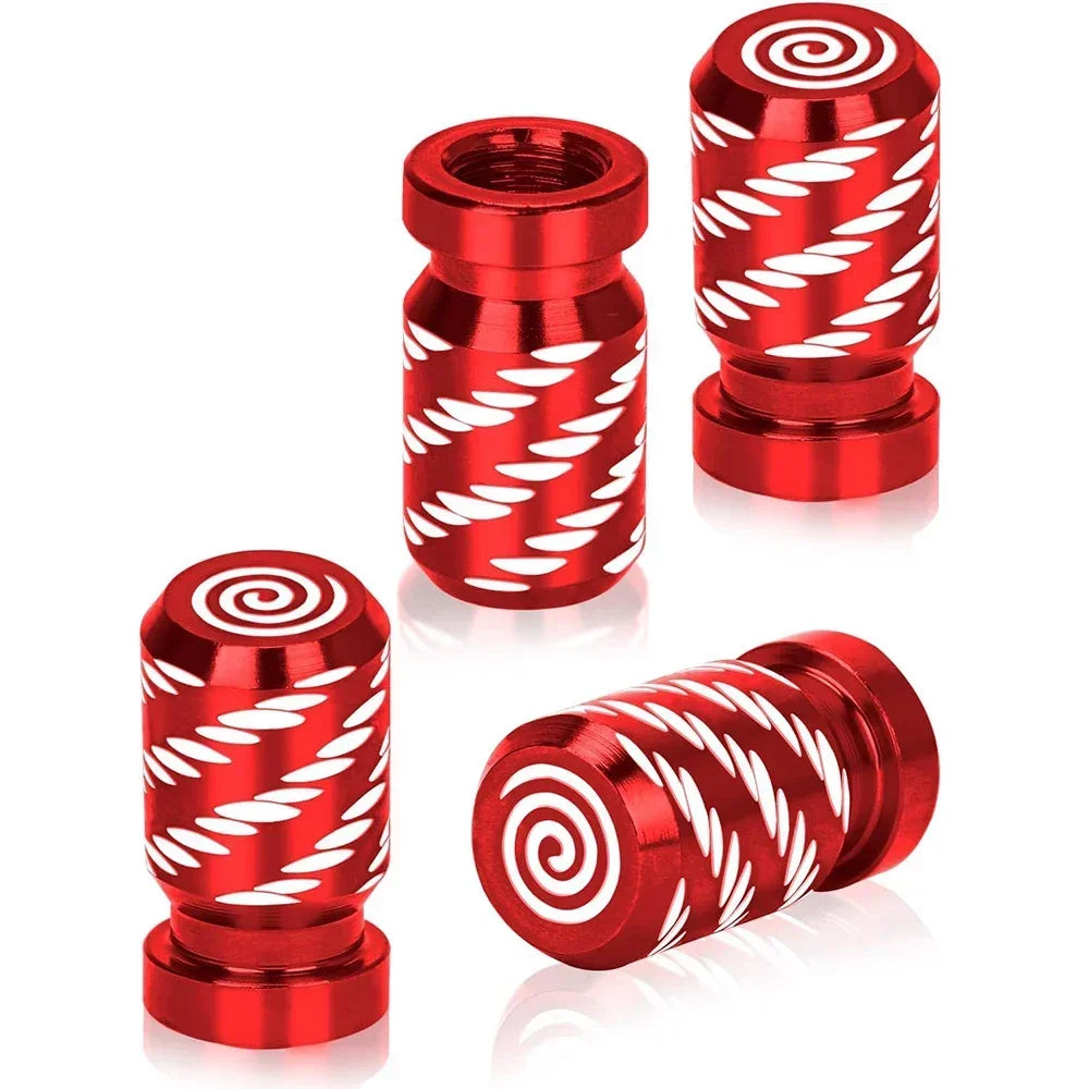 4Pcs Tire Valve Stem Cap Cover Metal Tire Air Caps Corrosion Resistant Leak-Proof Wheel Tyre Stem Covers for Car Motorcycle Bike Oasis Select Red