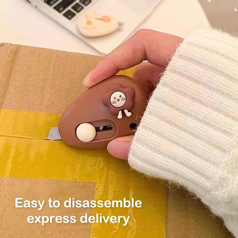 1pc Cute Cartoon Pebble Portable Art Knife Unpacking Express Knife Student Mini Paper Knife School Office Cutting Supplies Oasis Select
