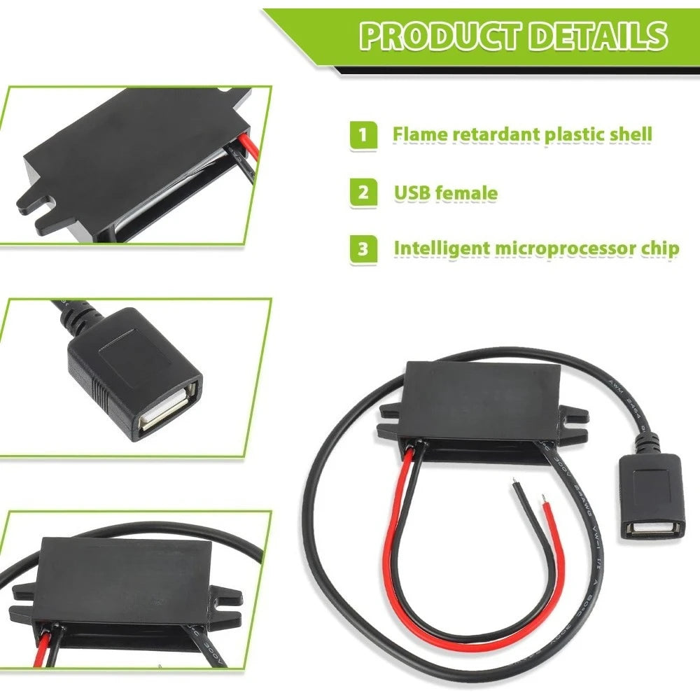 Waterpoor DC/DC 12V/24V Step Down To 5V USB Converter Buck Module Direct Current To Direct Current Regulator Car Power Converter Oasis Select