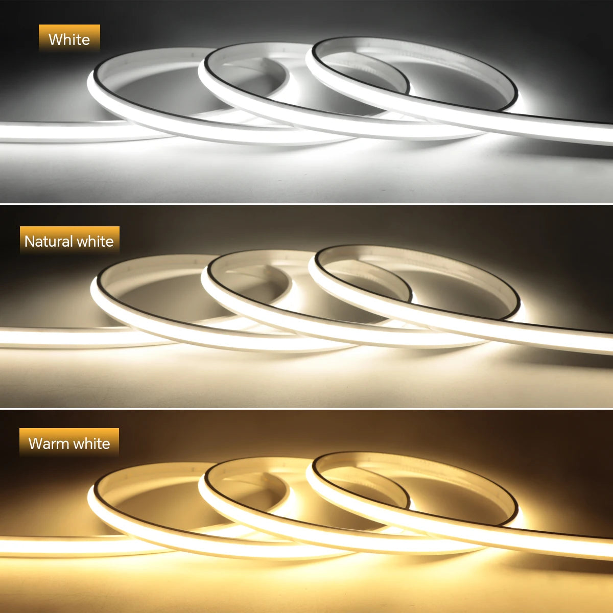 Silicone COB Neon Strip Light 24V 1M-10M Ambient Light Cuttable DIY Super Brightness No Dark Zone,Transparent Nano Adhesive Tape Oasis Select