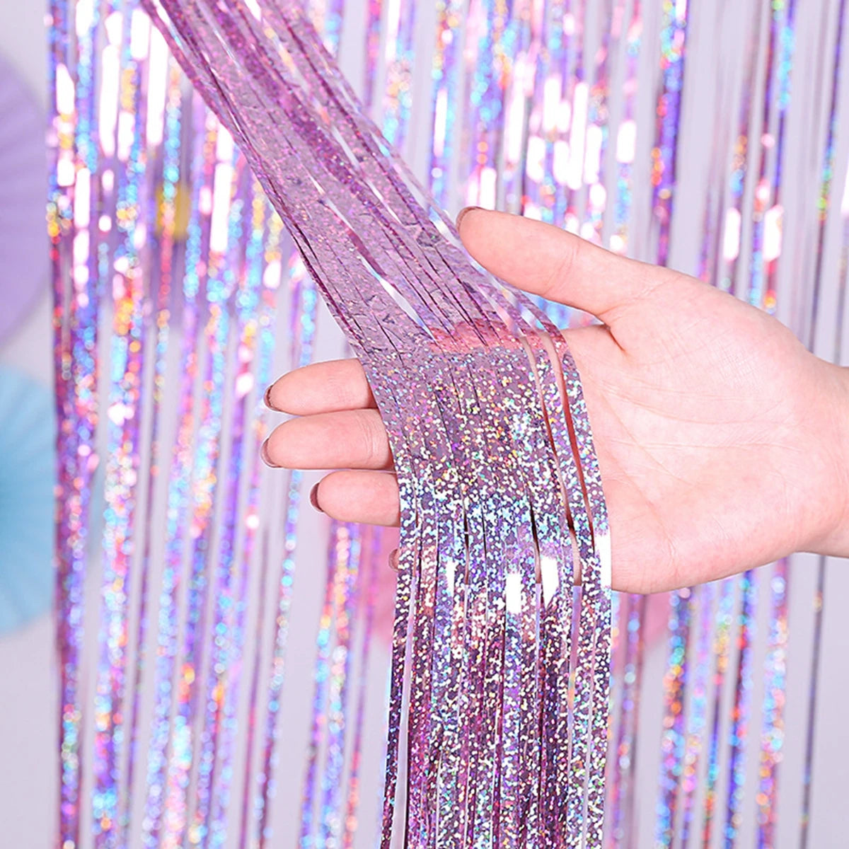 Birthday Party Decorations Backdrop Curtains Glitter Black Gold Tinsel Fringe Foil Curtain Background Wedding Adult Anniversary Oasis Select