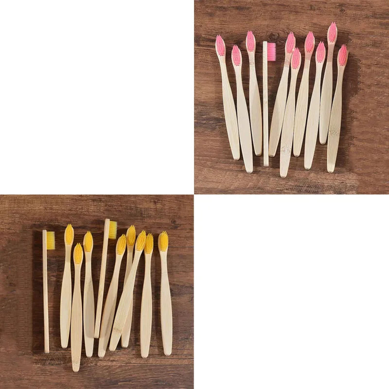 10/20pcs Soft Toothbrush Bristles Bamboo Toothbrush Eco Friendly Childrens Toothbrushes Biodegradable Oral Care Tooth Brush Oasis Select 20pcs mix 5