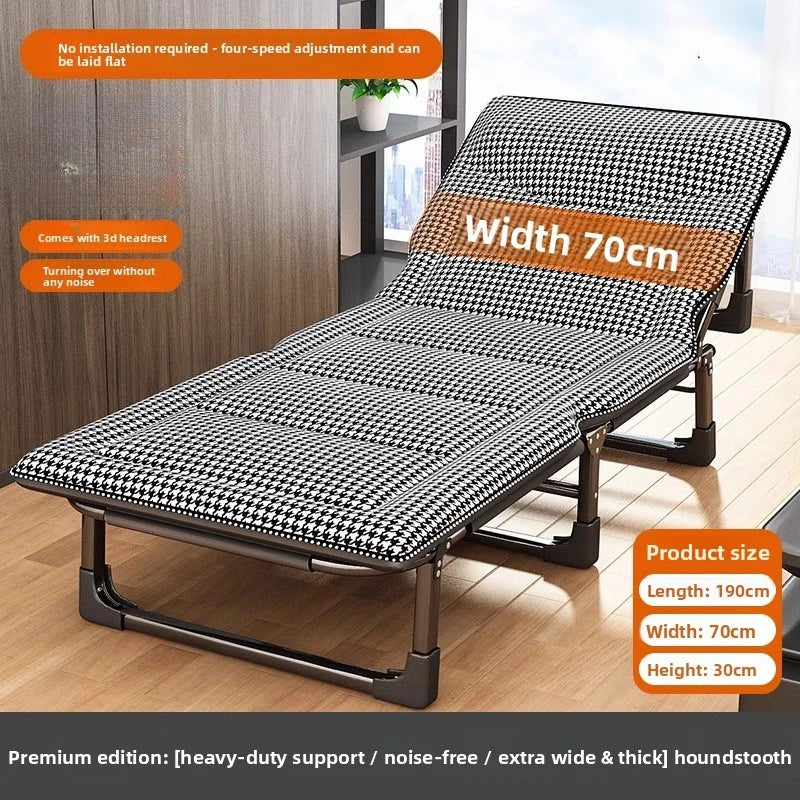 Single folding bed office lunch break artifact sleeping back chair can be placed flat hospital escort bed outdoor camp bed Oasis Select Qiandongge-70cm