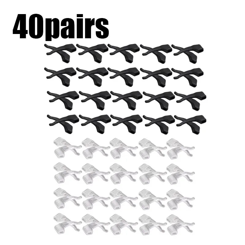 10/30Pairs Glasses Anti Slip Silicone Ear Hook Long-Lasting Eyeglasses Ear Holder Spectacles Bracket Elastic Sunglasses Eartips Oasis Select 40pairs mix