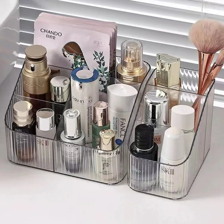 Storage Box Desktop Cosmetic Pen Holder Cosmetic Storage Bucket Transparent Trapezoid Cosmetic Storage Rack Oasis Select