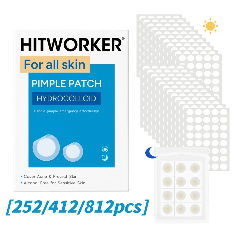 252/412/812pcs circular acne patches. Suitable for all kinds of light skin color, 24-hour protection, invisible coverage, non ir Oasis Select