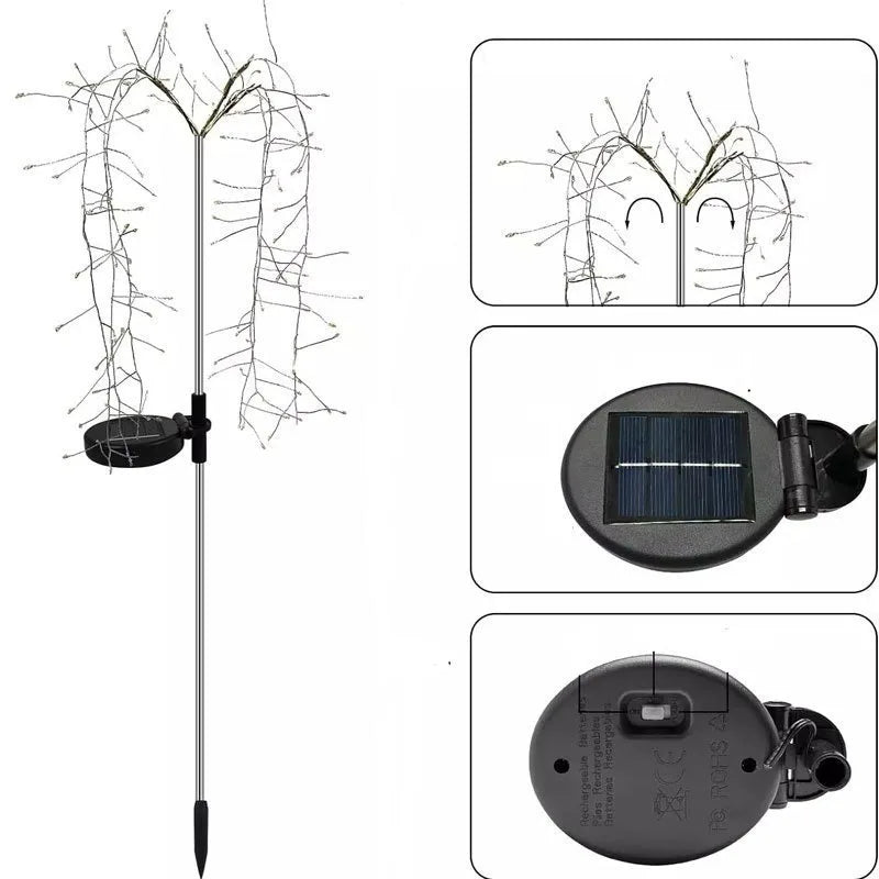 Solar-powered Ground Smoke Lamp LED Starry Sky Copper Wire Outdoor Waterproof Lawn and Courtyard Decorative Color Lamp Oasis Select