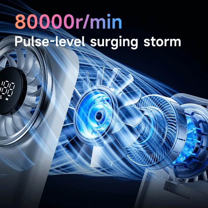 X13 Mini High Speed Handheld Fan Portable Fan 1200mAh Rechargeable 100 Speed Adjustable Cooling Fan For Outdoor Travel Office Oasis Select