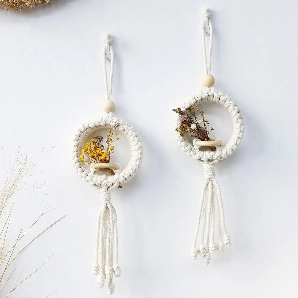Boho Cotton Rope Plant Hanger | Wall Hanging Flower Basket