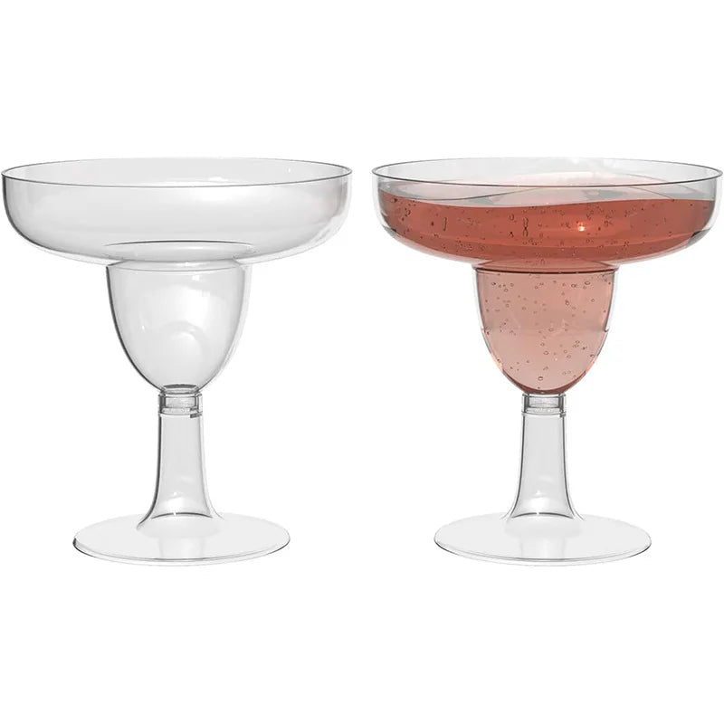 20Pcs 5oz Clear Plastic Wine Glass Recyclable - Shatterproof Wine Goblet - Disposable & Reusable Cups for Champagne Dessert Oasis Select