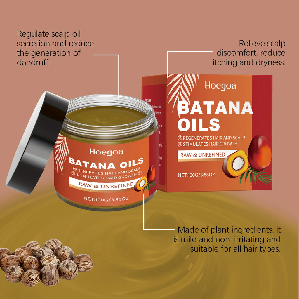 Hoegoa Batana Hair Growth Cream Repair Damaged Scalp Massage Deeply Cleansing Mask Healthier Roots Hair Nourishing Conditioners Oasis Select 100g Boxed