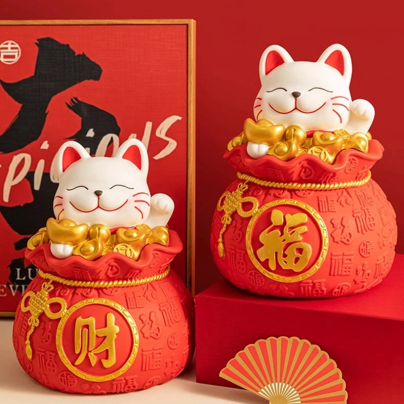 1Pcs Lucky Cat Money Box Cute Safe Kids Birthday Gifts for Boys Girls Savings Coins Banking Home Decor New Year Oasis Select
