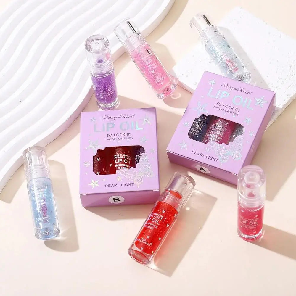 Icy Temperature Changing Lip Oil 3 Piece Set Sheer Pearlescent Shimmer Gloss Moisturizing Lip Stain For Women Oasis Select