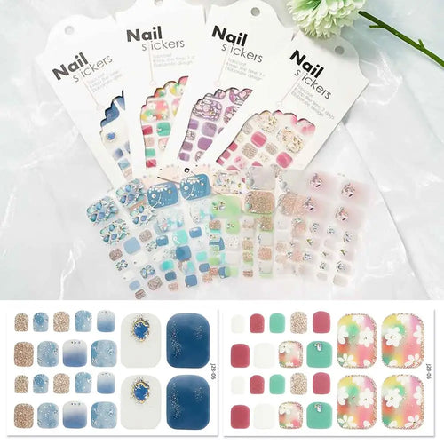 22-Piece Glitter Toe Nail Stickers – French Nail Wraps DIY Nail Art Stickers Oasis Select