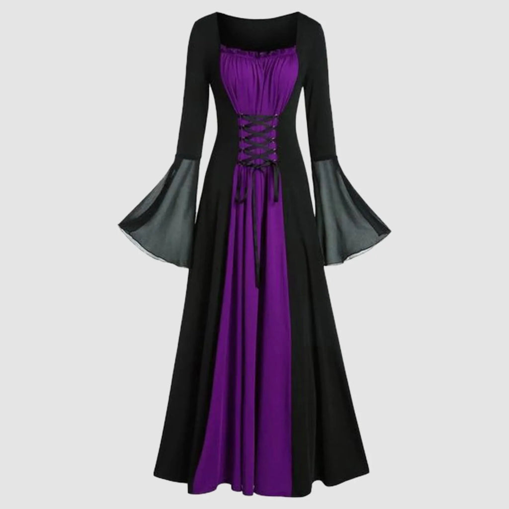 Plus Size Gothic Medieval Hooded Maxi Dress | Halloween Cosplay Gothic Costume Dress Oasis Select Purple XL