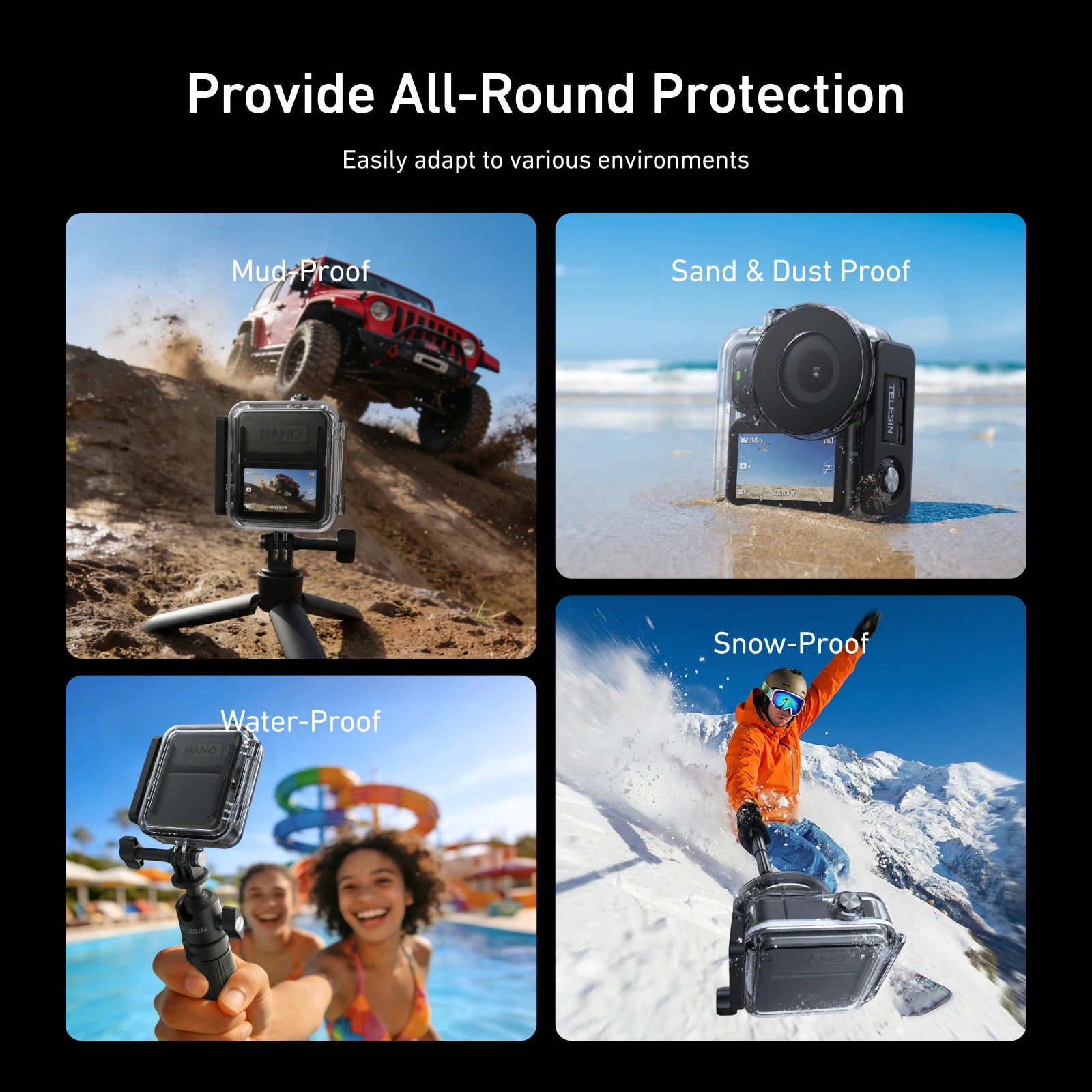 TELESIN 60M Waterproof Case for DJI Osmo Nano Dive Housing