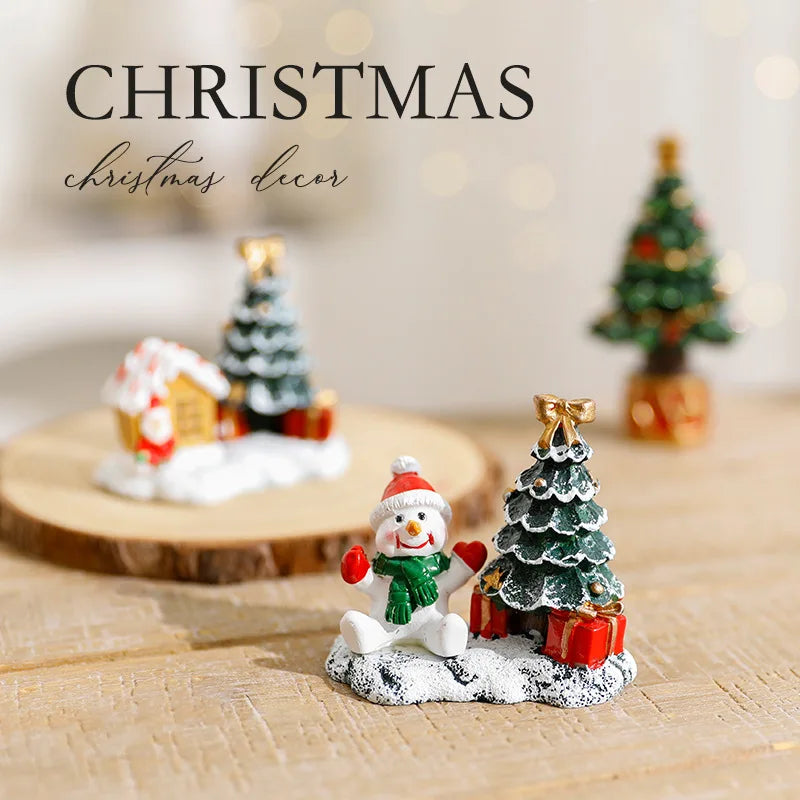 New Christmas Decorations Resin Small House Micro Landscape Resin House Small Ornaments Wholesale Oasis Select