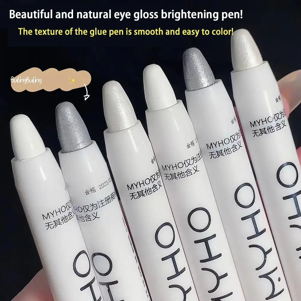 Glitter Highlighter Pen Pearlescent Lying Silkworm Pencil Waterproof Long-lasting Brightening Eyes Stick White Silver Eye Makeup Oasis Select