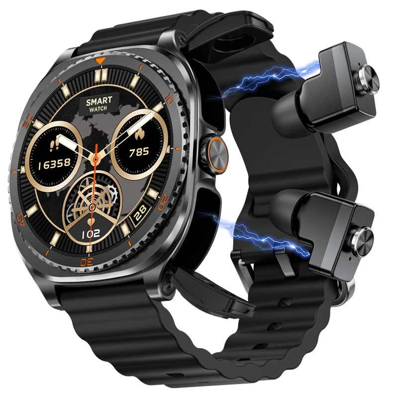 2-in-1 Smart Watch & TWS Earbuds | Fitness Heart Rate Monitor