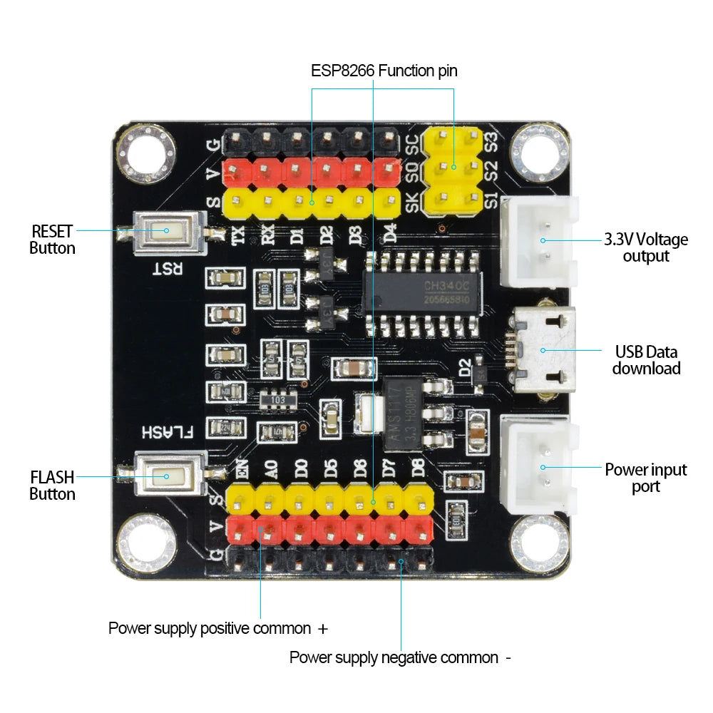 DM Strong ESP8266 ESP-12E Wireless Wifi Development Board Module MCU UART SPI Micro USB Antenna for Arduino CH340C Oasis Select