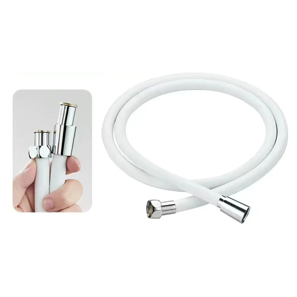 1.5/2M Silicone Flexible Shower Hose Anti-Winding Soft With Skin Touch Extension High Pressure Pipe Explosion Proof Oasis Select 1.5M White