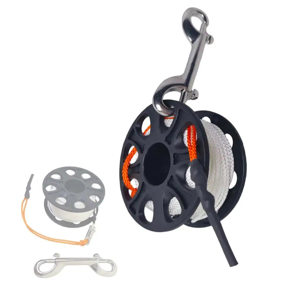 15m/20m Scuba Diving Finger Spool Reel with Dive Strong Line and 316 Stainless Steel Double Ended Hook Underwater Adventures Oasis Select